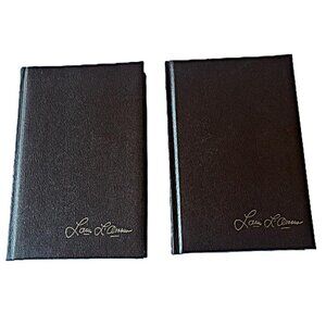 Set of 2 Louis L'Amour Bantam leatherette Western novels - Flint & Silver Canyon